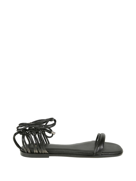  Patrizia Pepe Square Essential Fly Leather Sandals - Black 