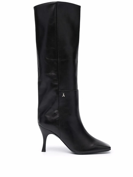  Patrizia Pepe Square-toe Leather Boots - Black 