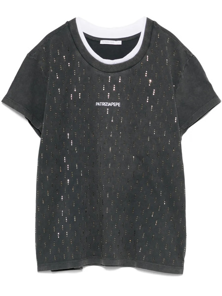  Patrizia Pepe Studded T-shirt - Grey 