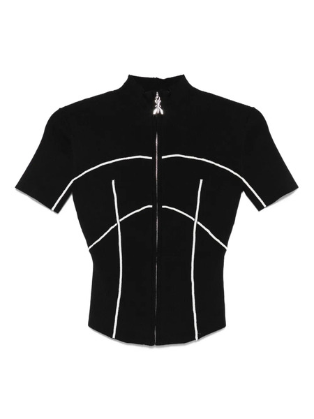 Patrizia Pepe Zip-front Ribbed Top - Black 