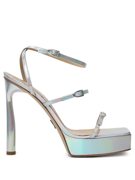  Paul Andrew 125mm Slinky Platform Sandals - Silver 