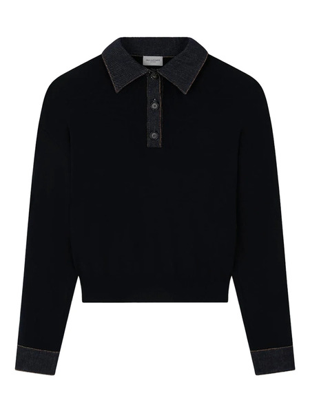  Paul & Shark Denim-collar Polo Sweater - Blue 