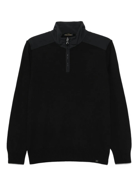  Paul & Shark High-neck Wool Half-zip Sweater - Black 
