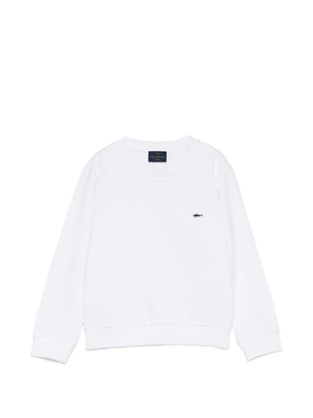  Paul & Shark Junior Logo-embroidered Long-sleeve Sweatshirt - White 