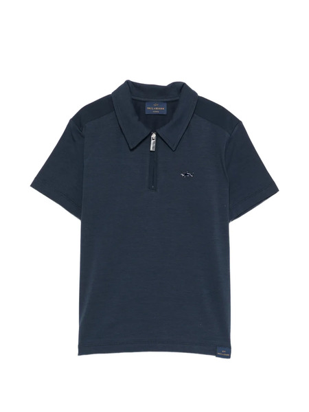  Paul & Shark Junior Zip Shark Polo - Blue 