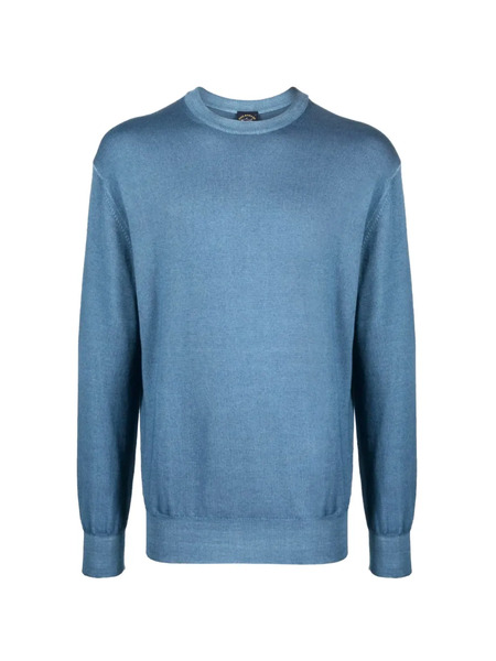  Paul & Shark Logo-patch Fine-knit Jumper - Blue 