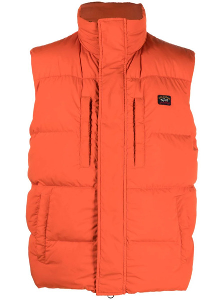  Paul & Shark Logo-patch Padded Gilet - Orange 