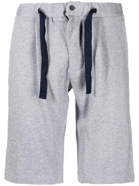  Paul & Shark Mélange-effect Drawstring-waist Shorts - Blue 