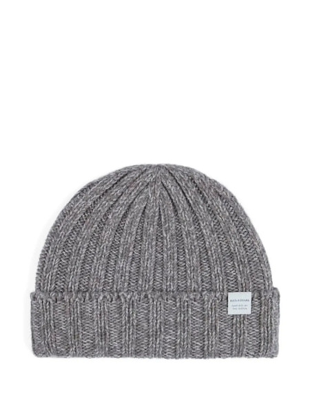  Paul & Shark Ribbed Beanie Hat - Grey 