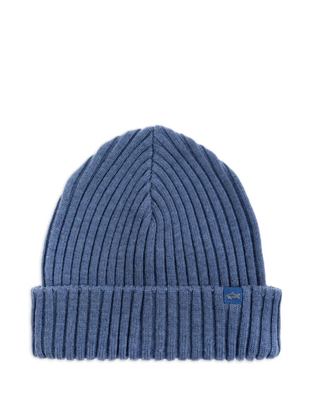  Paul & Shark Ribbed Wool Beanie - Blue 