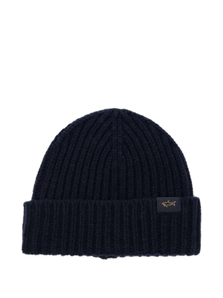  Paul & Shark Ribbed Wool-blend Beanie Hat - Blue 