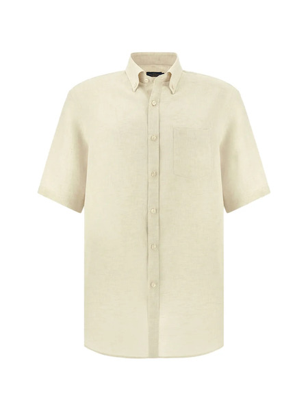  Paul & Shark Short-sleeved Linen Shirt - Neutrals 