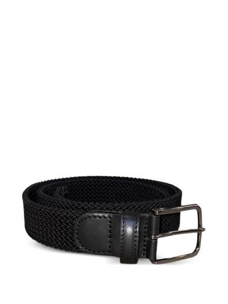  Paul & Shark Textured Leather Belt - Black 