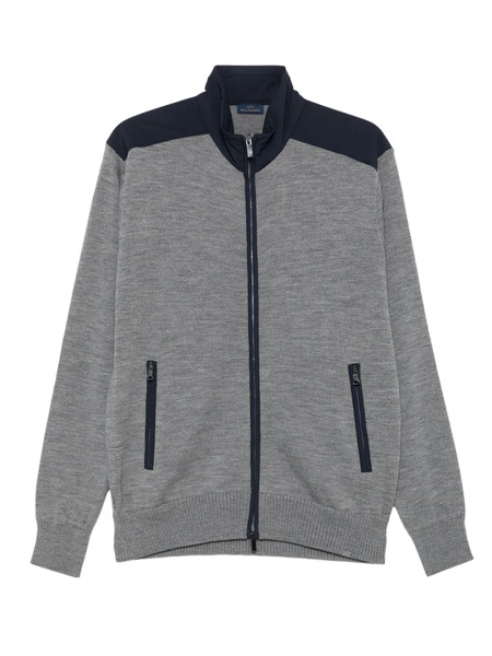  Paul & Shark Zip-front Panelled Cardigan - Grey 