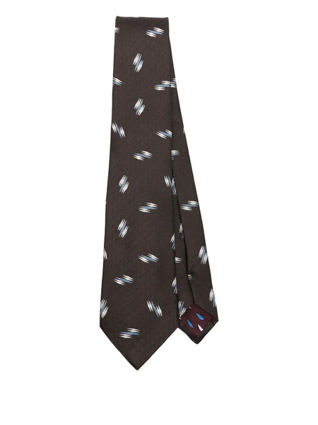  Paul Smith Abstract-pattern Silk Tie - Brown 