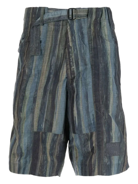  Paul Smith Belted Striped Shorts - Blue 