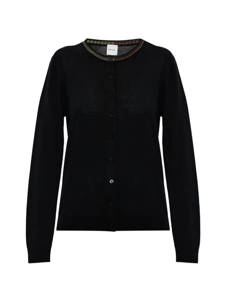  Paul Smith Button Multicoloured Trim Cardigan - Black 