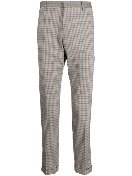 Paul Smith Check-pattern Stretch-wool Trousers - Brown 