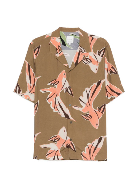  Paul Smith Fish Print Shirt - Brown 