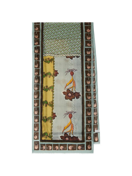  Paul Smith Floral Virgin Wool Scarf - Blue 
