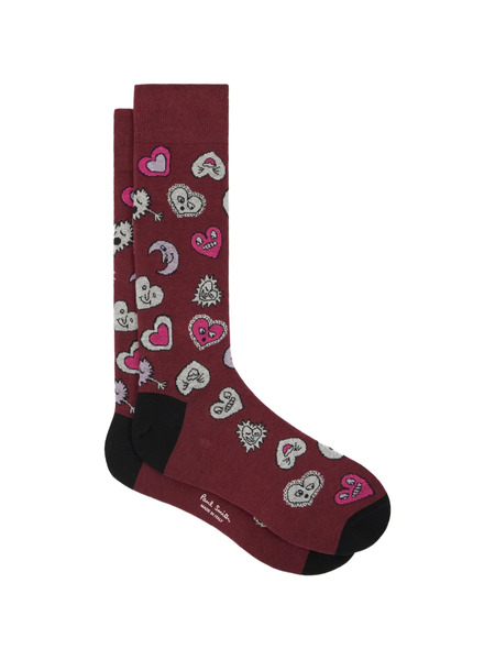  Paul Smith Heart Moon-print Socks - Red 