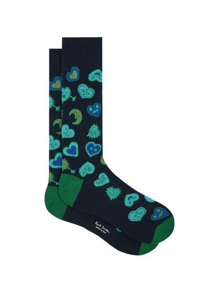  Paul Smith Heart-patterned Socks - Blue 