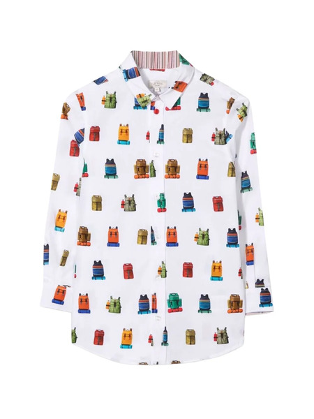  Paul Smith Junior Backpack Print Shirt - White 