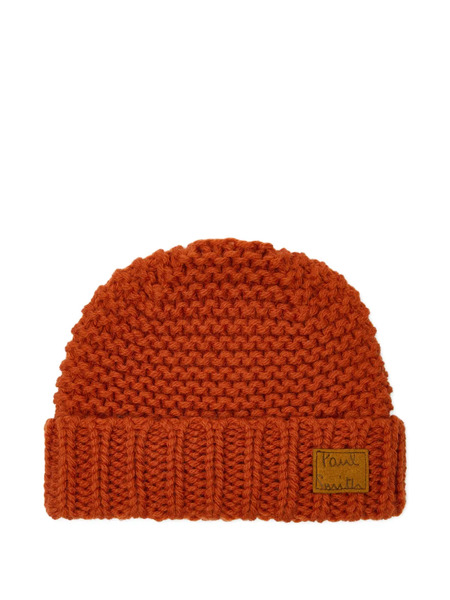 Paul Smith Knitted Patch Hat - Orange 
