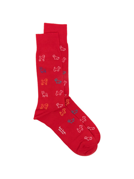  Paul Smith Mario Dog-pattern Socks - Red 