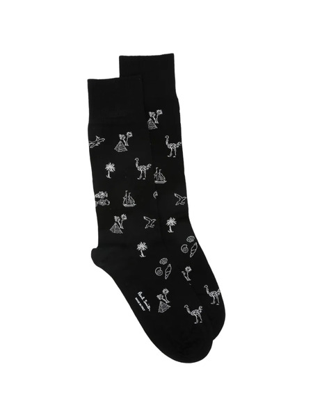  Paul Smith Ostrich Socks - Black 