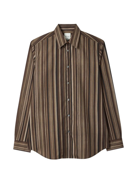  Paul Smith Painted Signature Stripe Shirt - Brown 