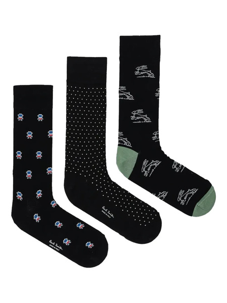  Paul Smith Patterned Socks (pack Of Three) - Black 