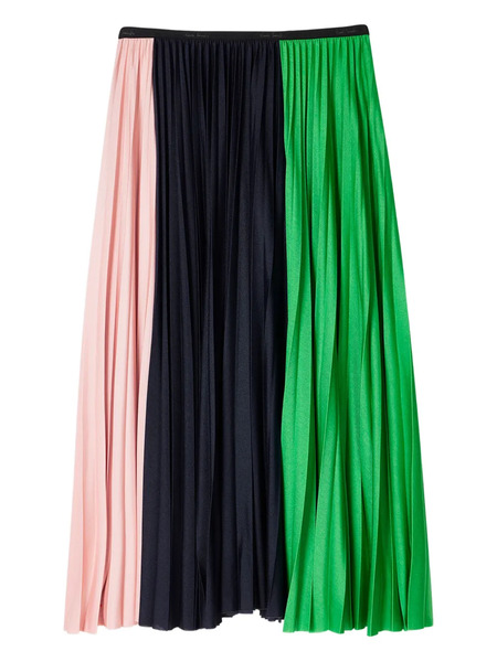  Paul Smith Pleated Panel Midi Skirt - Green 