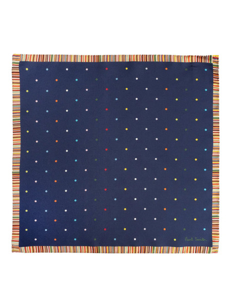 Paul Smith Polka-dot Silk Pocket Square - Blue 