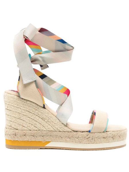  Paul Smith Quilan Swirl-print Heeled Espadrilles - Neutrals 
