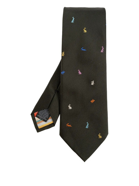  Paul Smith Rabbit Silk Tie - Green 