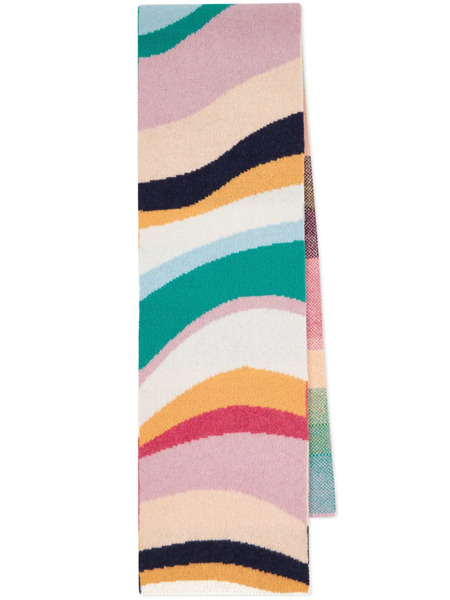  Paul Smith Stripe-pattern Lambs Wool Scarf - Pink 