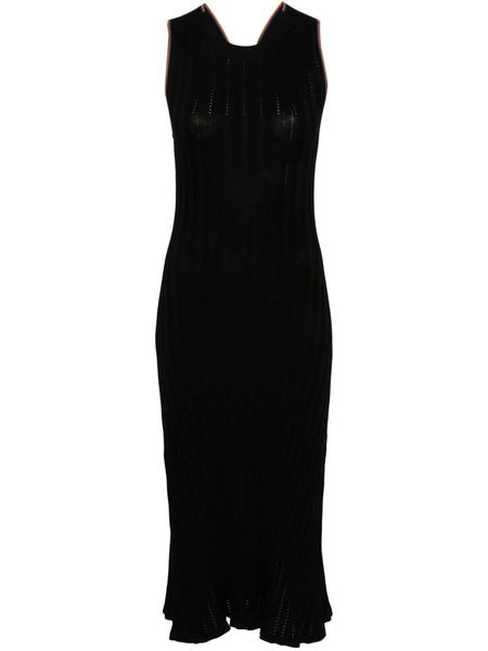  Paul Smith Stripe-trim Ribbed Maxi Dress - Black 