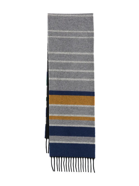  Paul Smith Striped Fringed Scarf - Grey 