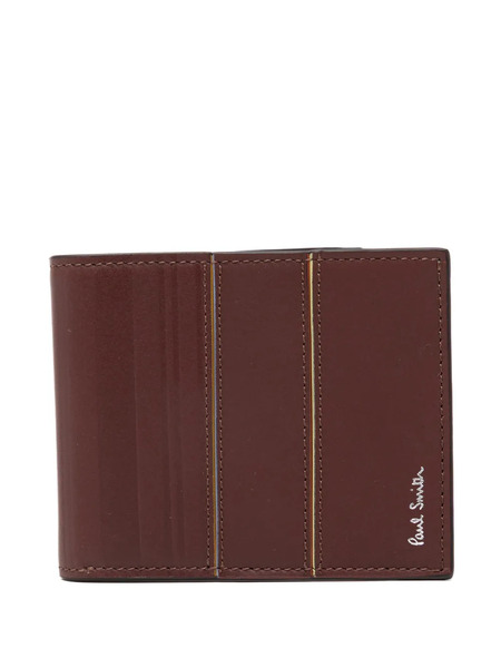  Paul Smith Striped Leather Wallet - Brown 