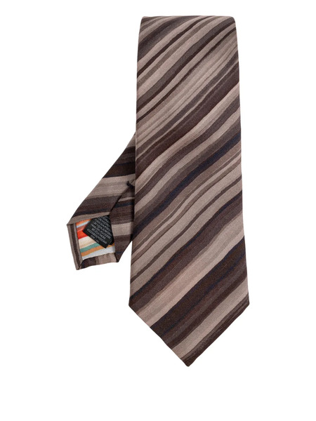  Paul Smith Striped Tie - Brown 