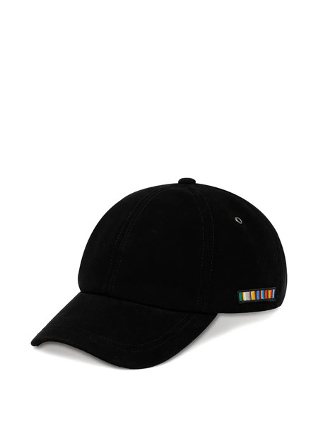  Paul Smith Suede Embroidered Cap Hat - Black 
