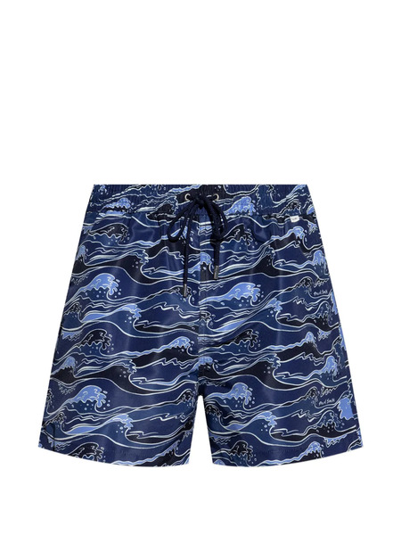  Paul Smith Wave-print Swim Shorts - Blue 