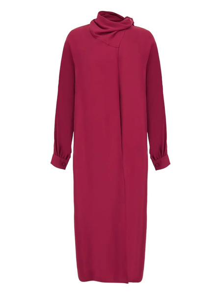  Paula Asymmetric Draped Midi Dress - Pink 