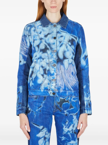  Paula Canovas Del Vas Graphic-motif Denim Jacket - Blue 