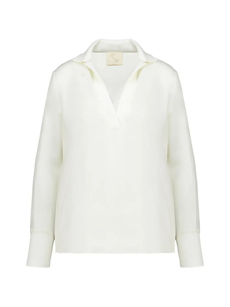  Paula Diane V-neck Long-sleeve Blouse - Neutrals 