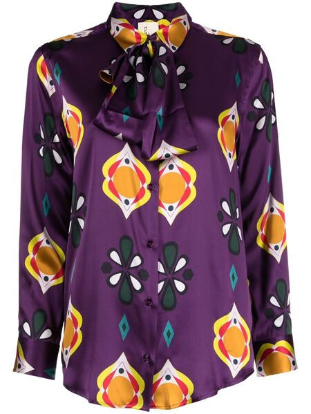  Paula Graphic-print Long-sleeved Shirt - Purple 