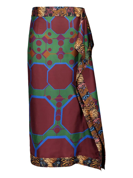  Paula Graphic-print Wrap Skirt - Red 