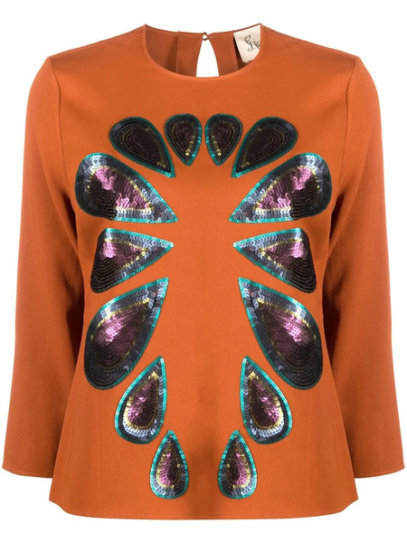  Paula Lapis Sequins Blouse - Brown 