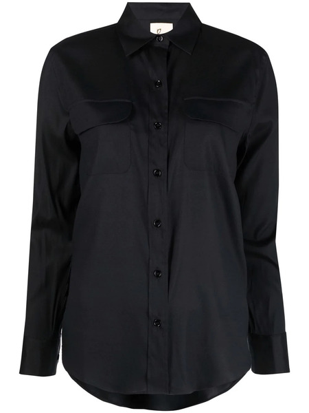  Paula Long-sleeve Silk Shirt - Black 